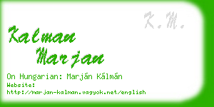 kalman marjan business card
